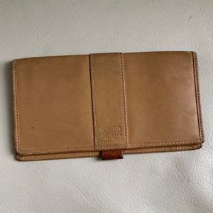 Leather Coach Checkbook Cover